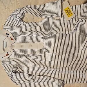 NWT 0 To 6 Months Edgehill Collection Navy and White Sleep Sack Pajamas